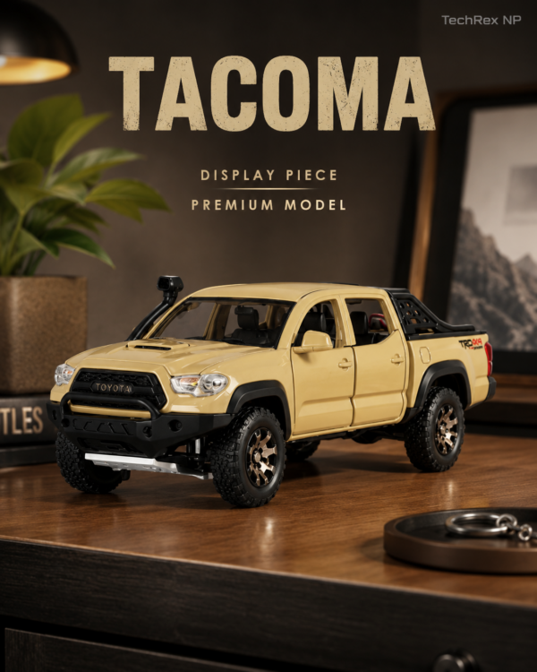 Chimei Toyota Tacoma-Style 1:32 Diecast Model Pickup – Black White Sand Alloy Collectible Off-Road Truck for Gifts & Display