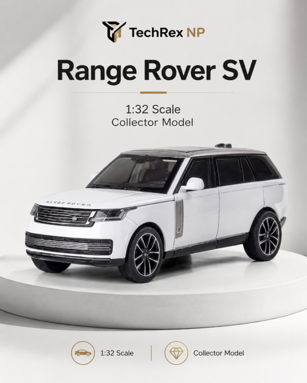 Range Rover SV-Style 1:32 Alloy Diecast SUV Model Car – Pull-Back Toy with Light, Sound Openable Doors