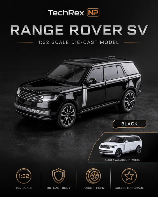 Range Rover SV-Style 1:32 Alloy Diecast SUV Model Car – Pull-Back Toy with Light, Sound Openable Doors