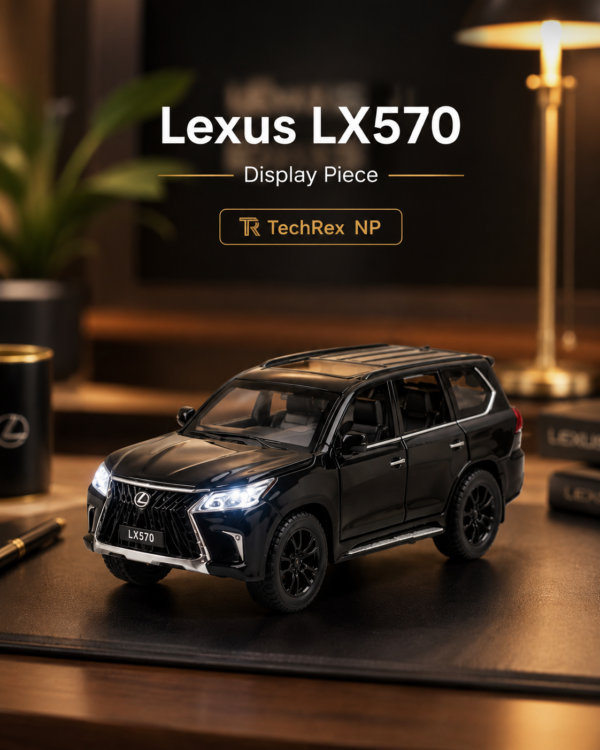 JiaYe Lexus LX570-Style 1:32 Diecast Model SUV – Black Alloy Luxury Off-Road Collectible Car for Gifts, Desk Decor & Collectors