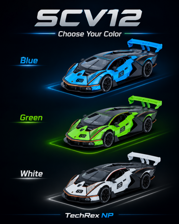 ChatGPT Image May 27, 2026, 11_15_57 PM (7) XHD Lamborghini SCV12-Style 1:32 Diecast Model Car – Green Blue White Alloy Collectible Track Supercar for Gifts & Display