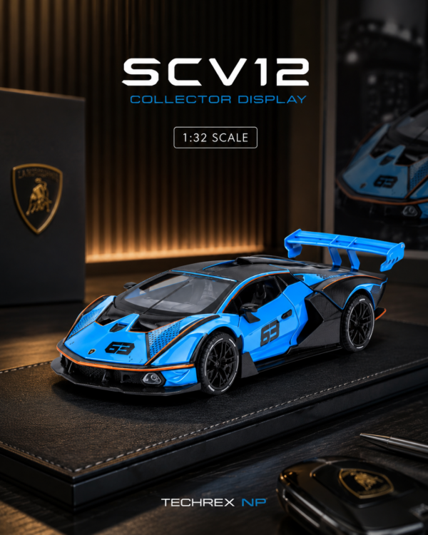 ChatGPT Image May 27, 2026, 11_15_58 PM (8) XHD Lamborghini SCV12-Style 1:32 Diecast Model Car – Green Blue White Alloy Collectible Track Supercar for Gifts & Display