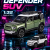 QiYi Land Rover Defender-Style 1:32 Diecast Model SUV – Green & White Alloy Collectible Off-Road Car for Gifts, Desk Decor & Collectors