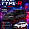ChatGPT Image May 28, 2026, 09_36_21 AM (4) JianYuan Honda Civic Type R-Style 1:32 Diecast Model Car – White & Black Alloy Collectible Hot Hatch Sports Car for JDM Fans & Gifts