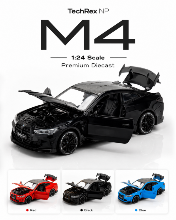 XinAo BMW M4-Style 1:24 Diecast Model Car – Red Black Blue Alloy Collectible Sports Car
