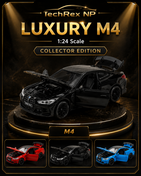 XinAo BMW M4-Style 1:24 Diecast Model Car – Red Black Blue Alloy Collectible Sports Car