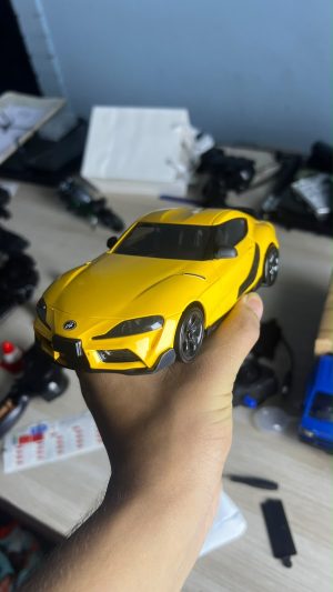 Toyota Supra 1:24 RC Drift Car – 4WD Rechargeable Remote Control Racing Car with LED Lights – Yellow -